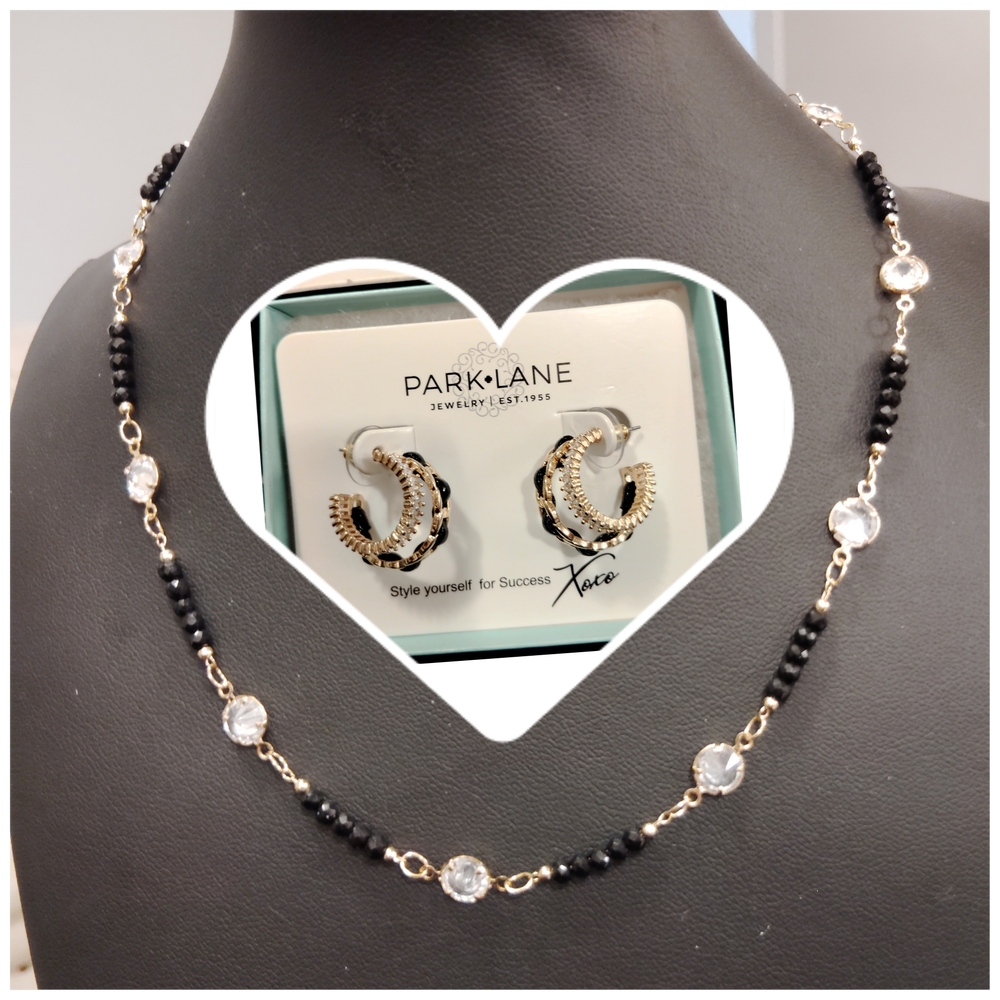 Park Lane Black and White Beaded Necklace